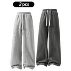 Men's Fleece-Lined Warm Sweatpants | Drawstring design, loose fit—suitable for autumn and winter wear.