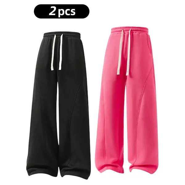 Men's Fleece-Lined Warm Sweatpants | Drawstring design, loose fit—suitable for autumn and winter wear.