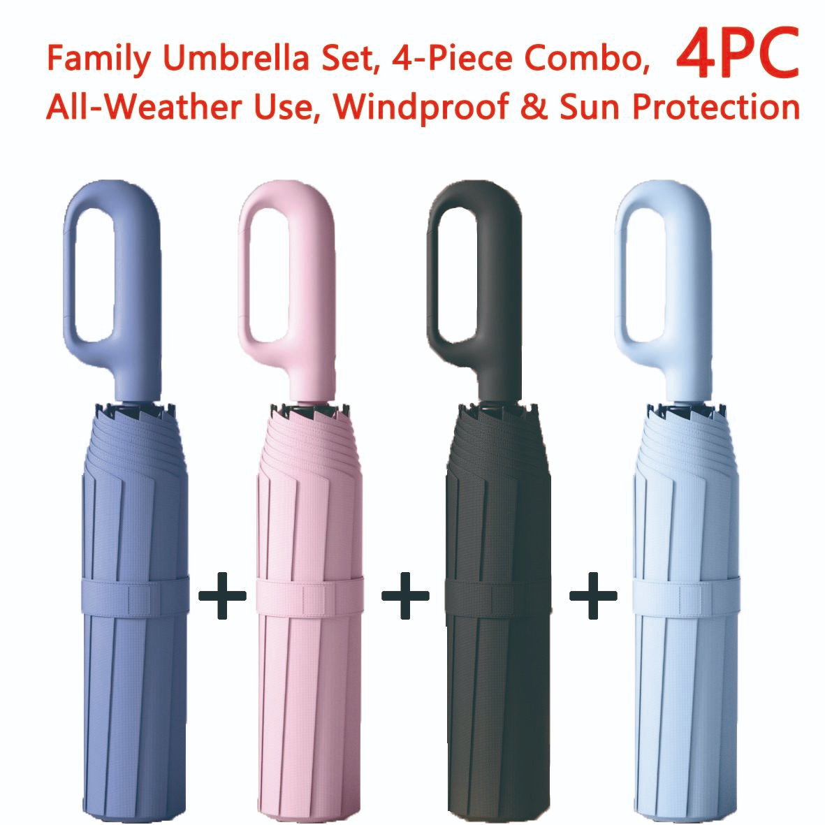 Automatic Folding Umbrella – Windproof & Waterproof | 10-Rib Double Canopy | Men & Women