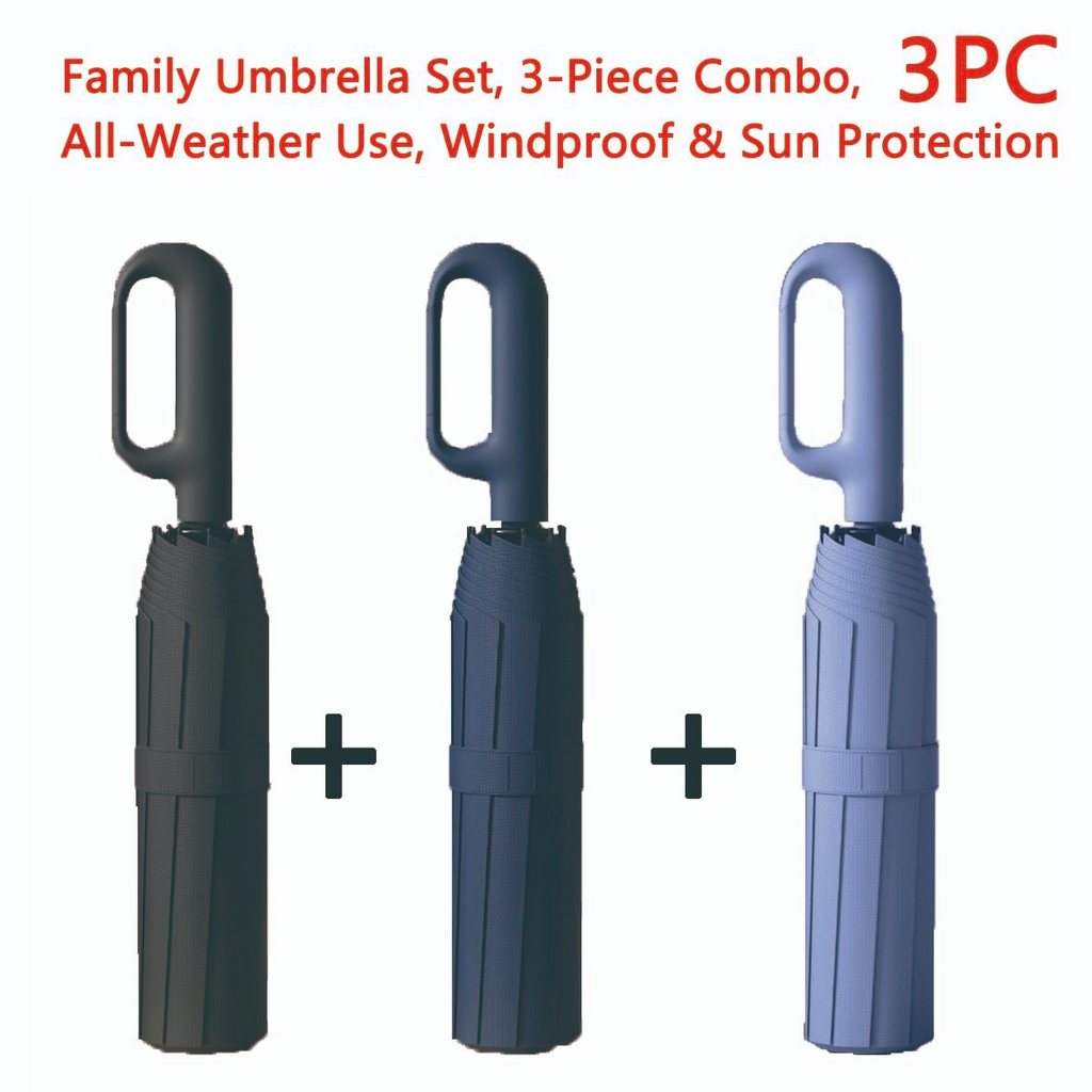 Automatic Folding Umbrella – Windproof & Waterproof | 10-Rib Double Canopy | Men & Women