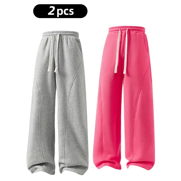 Men's Fleece-Lined Warm Sweatpants | Drawstring design, loose fit—suitable for autumn and winter wear.