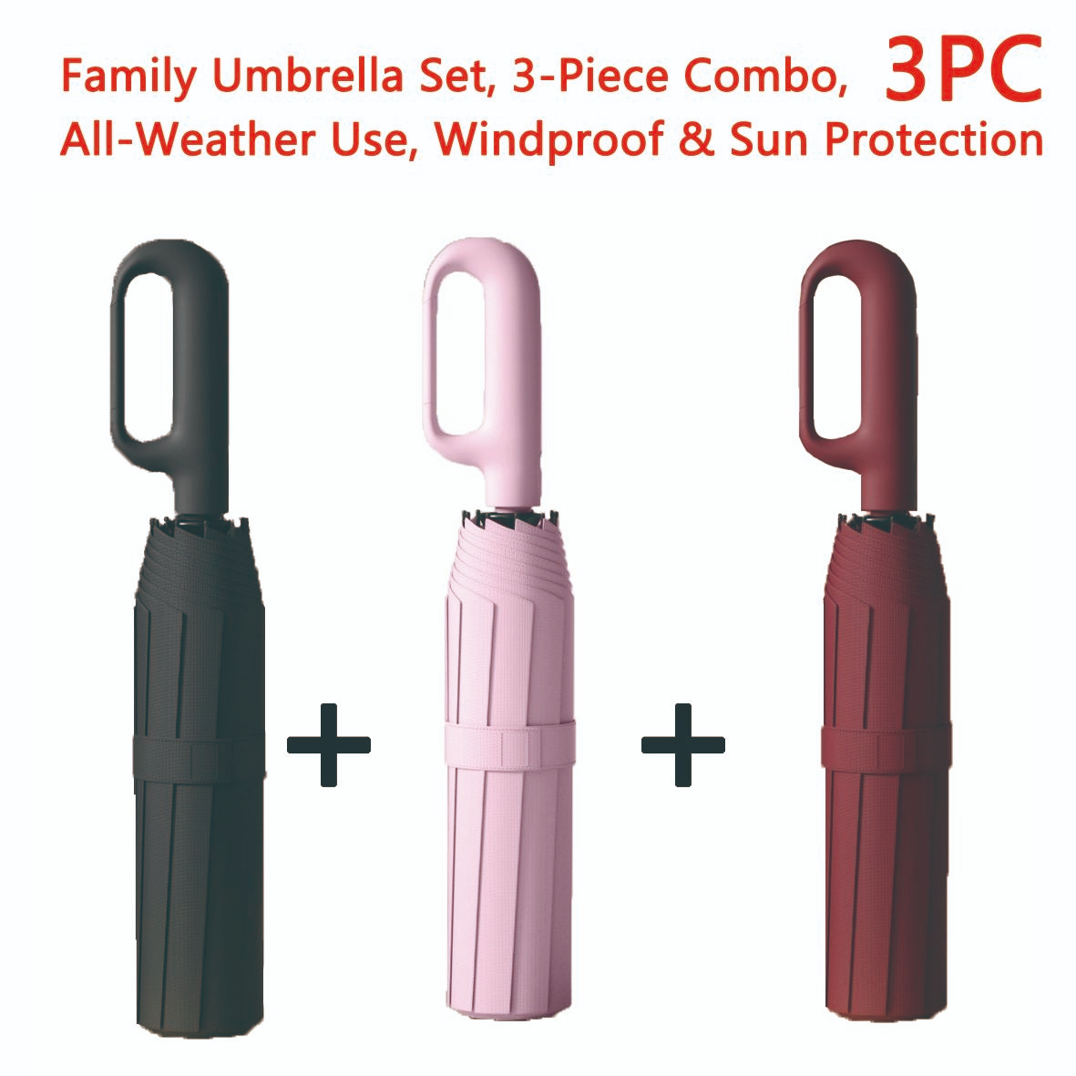 Automatic Folding Umbrella – Windproof & Waterproof | 10-Rib Double Canopy | Men & Women