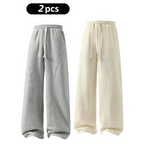 Men's Fleece-Lined Warm Sweatpants | Drawstring design, loose fit—suitable for autumn and winter wear.