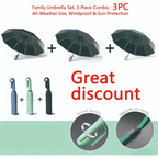 Automatic Folding Umbrella – Windproof & Waterproof | 10-Rib Double Canopy | Men & Women