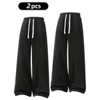Men's Fleece-Lined Warm Sweatpants | Drawstring design, loose fit—suitable for autumn and winter wear.