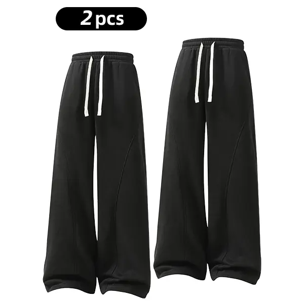 Men's Fleece-Lined Warm Sweatpants | Drawstring design, loose fit—suitable for autumn and winter wear.