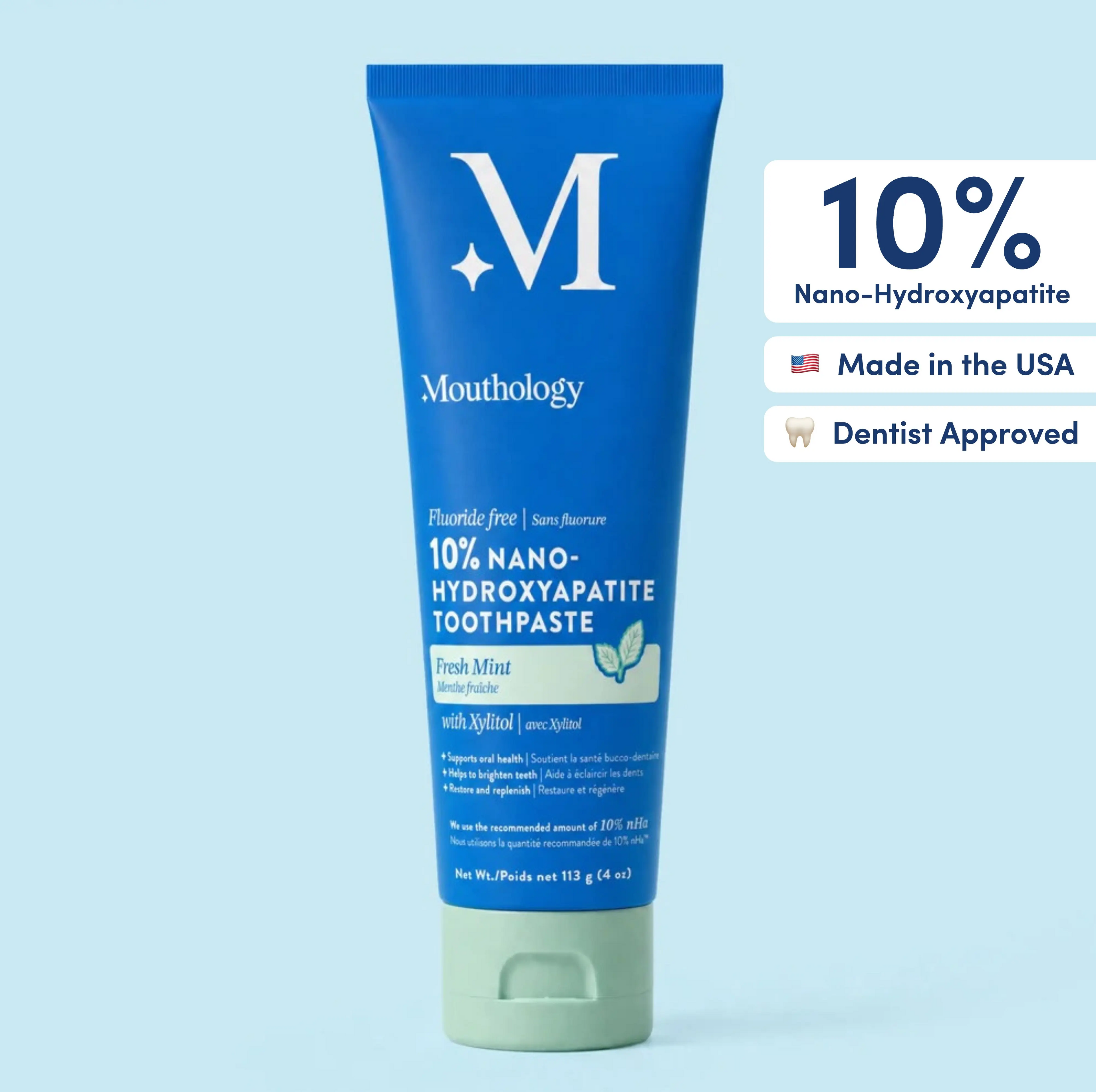 Mouthology Nano-Hydroxyapatite Toothpaste – Fluoride-Free Fresh Mint