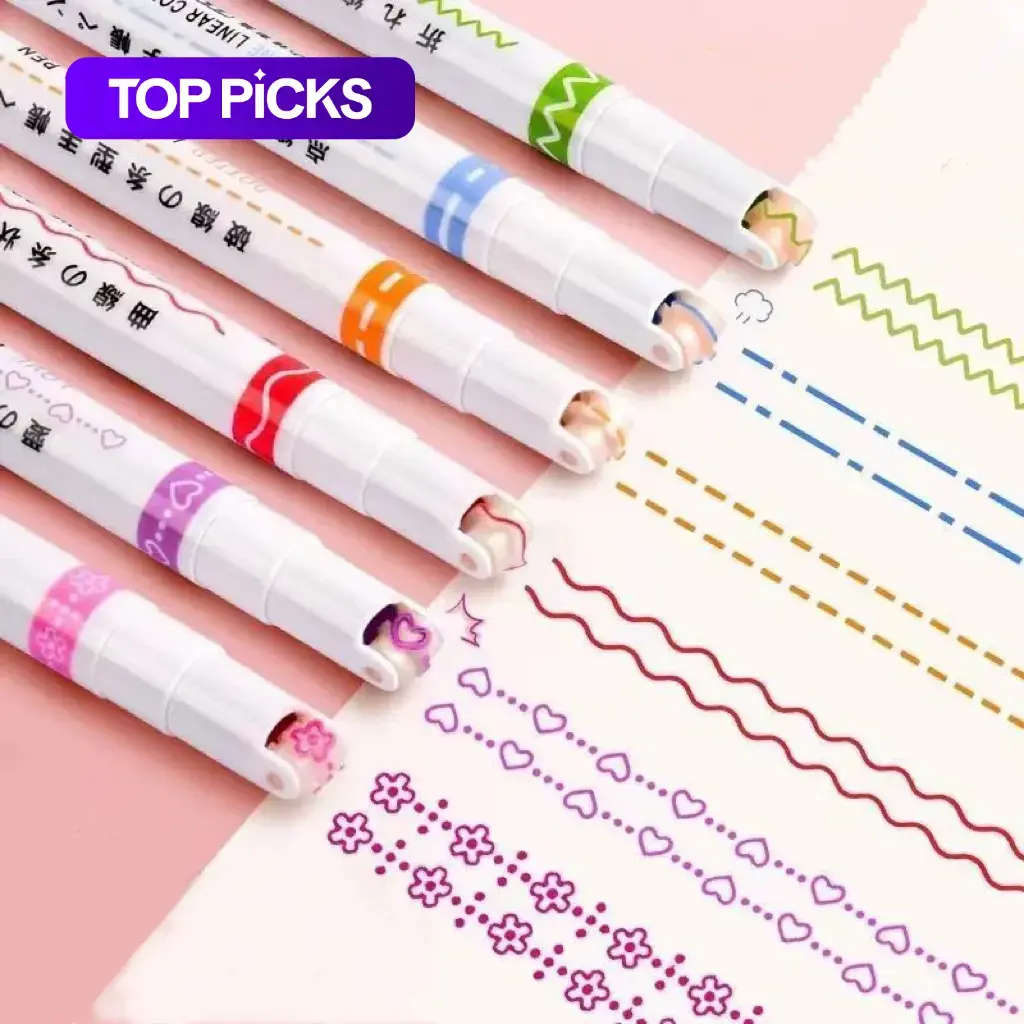 6-Piece Fluorescent Highlighter Marker Set