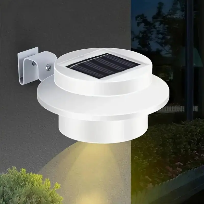 Solar LED Gutter Lights – Auto Sensor, Waterproof, for Garden, Stairs & Garage (White)