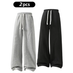 Men's Fleece-Lined Warm Sweatpants | Drawstring design, loose fit—suitable for autumn and winter wear.