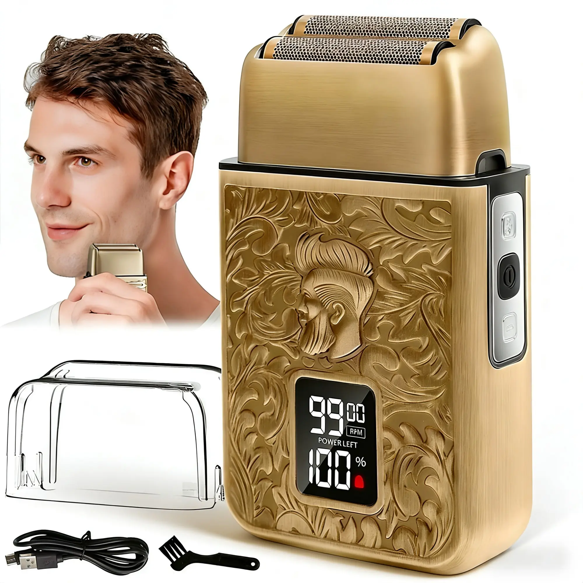 3-Speed Electric Head Shaver for Bald Men