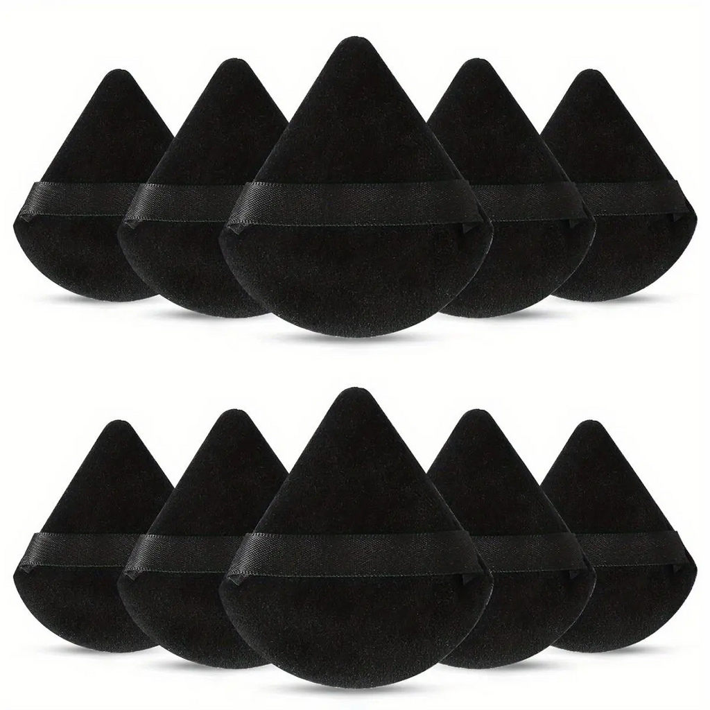 10-Pack Reusable Triangular Powder Puffs