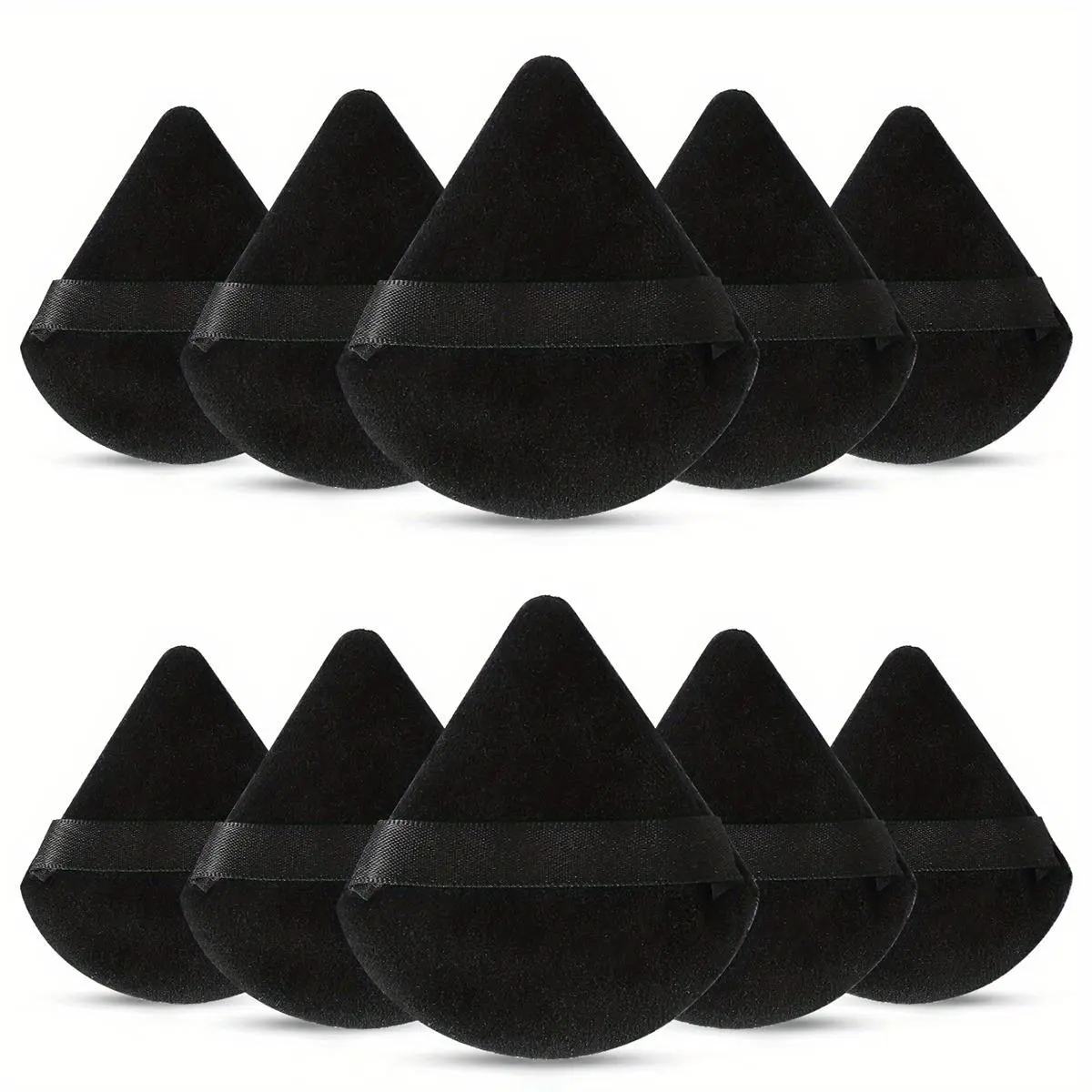 10-Pack Reusable Triangular Powder Puffs
