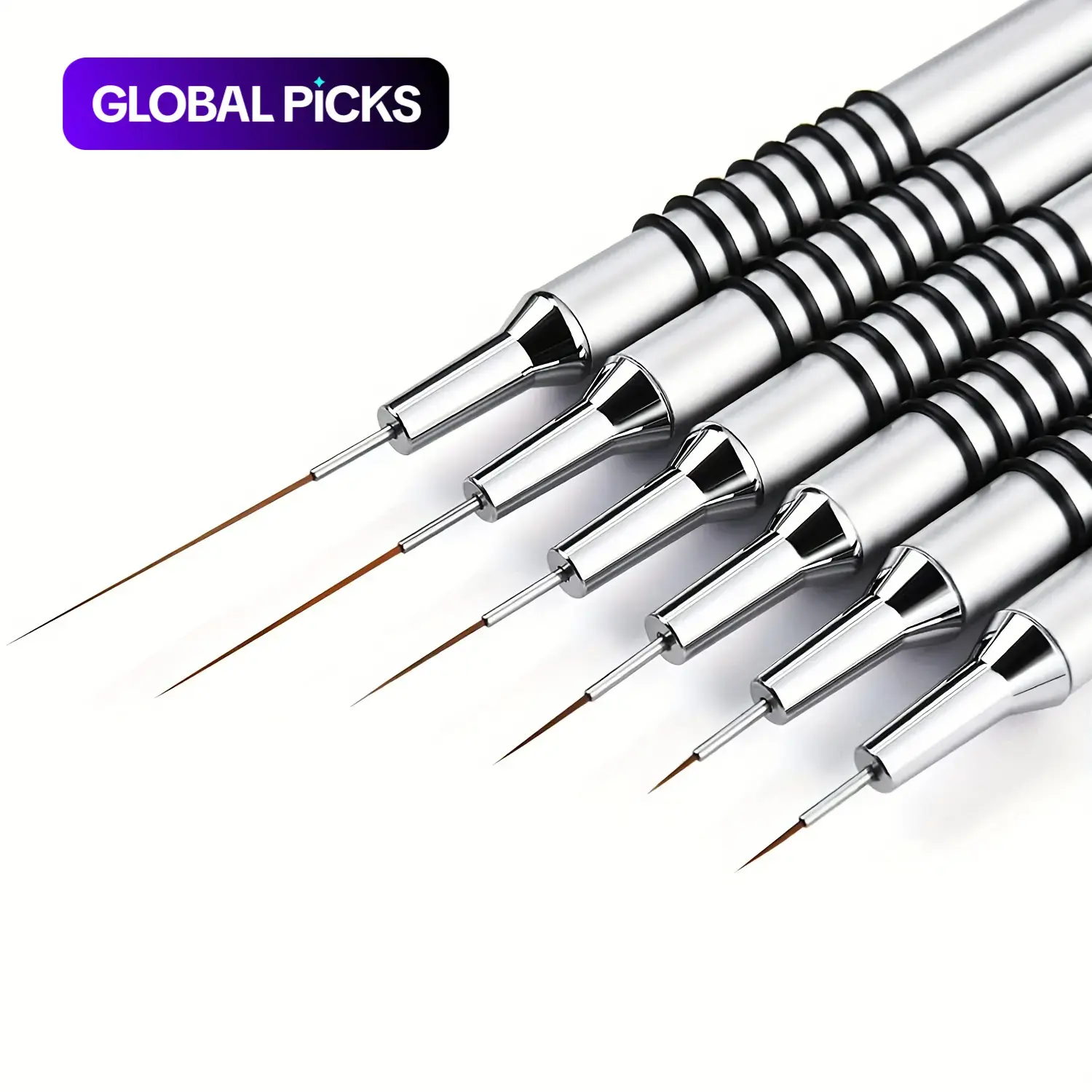 6-Piece Nail Art Striping Brush Set