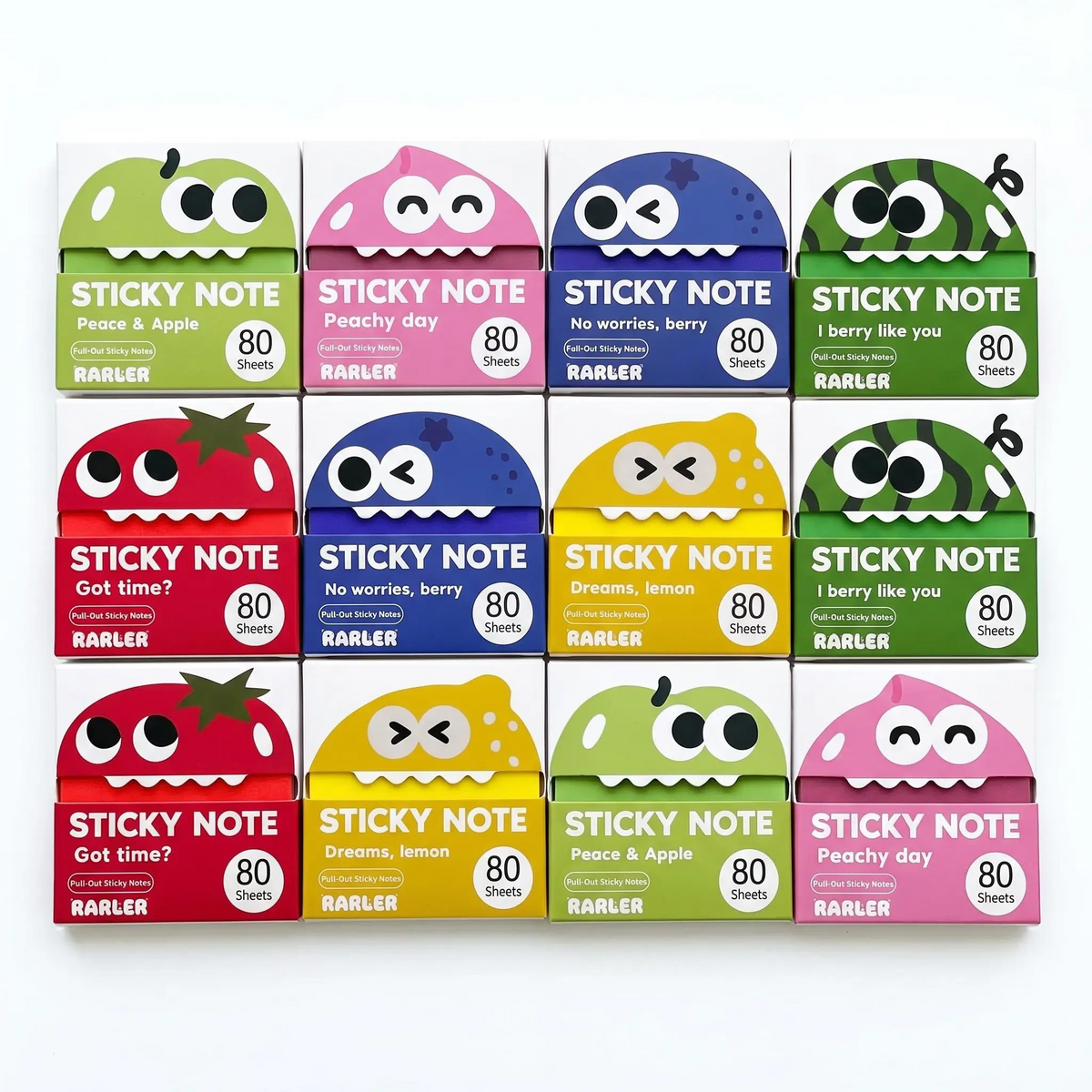 Sticky Notes with Pull-Out Dispenser | 12 Boxes 960 Sheets | 6 Colors | Strong Adhesive No Residue