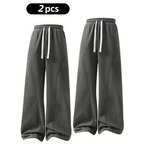 Men's Fleece-Lined Warm Sweatpants | Drawstring design, loose fit—suitable for autumn and winter wear.