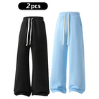 Men's Fleece-Lined Warm Sweatpants | Drawstring design, loose fit—suitable for autumn and winter wear.