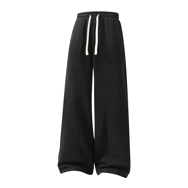 Men's Fleece-Lined Warm Sweatpants | Drawstring design, loose fit—suitable for autumn and winter wear.