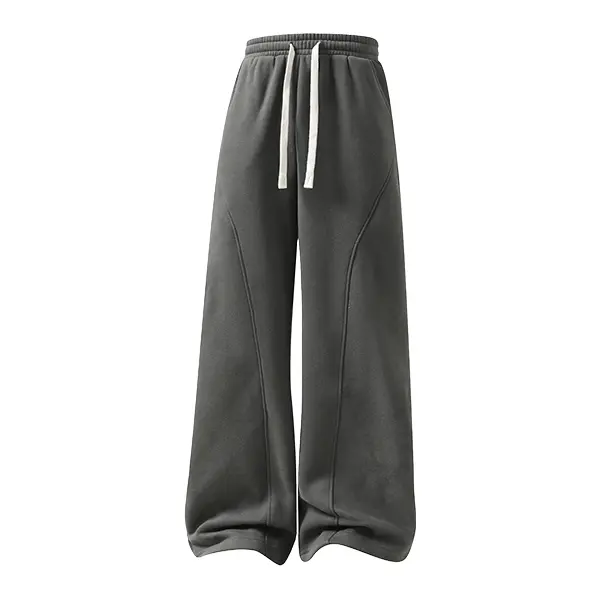Men's Fleece-Lined Warm Sweatpants | Drawstring design, loose fit—suitable for autumn and winter wear.