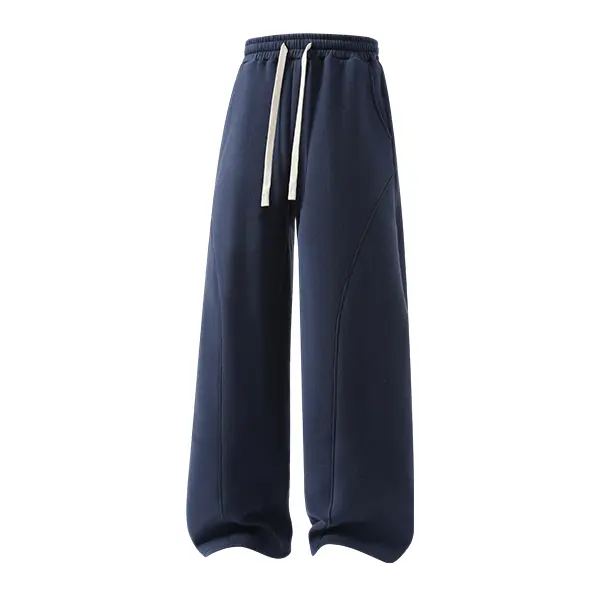 Men's Fleece-Lined Warm Sweatpants | Drawstring design, loose fit—suitable for autumn and winter wear.