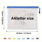 A4 Mesh Zipper File Pouches