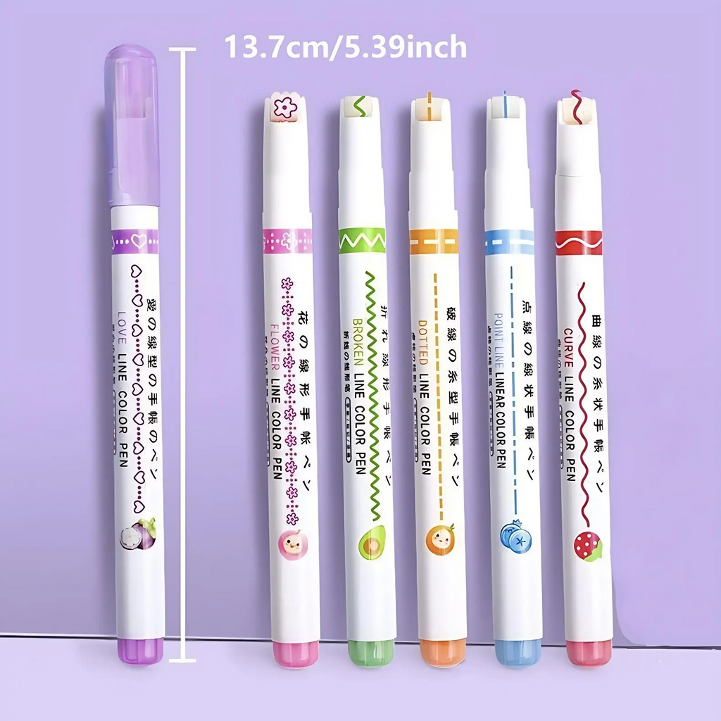 6-Piece Fluorescent Highlighter Marker Set