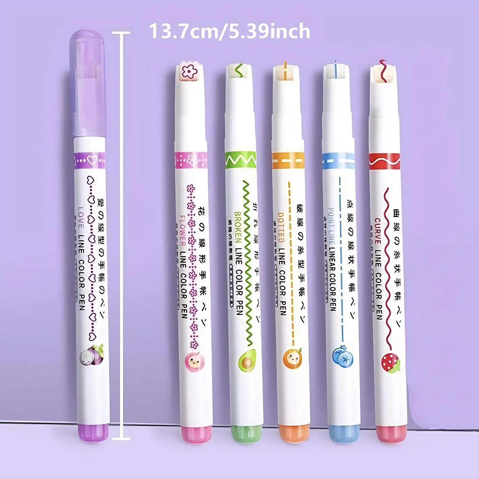 6-Piece Fluorescent Highlighter Marker Set