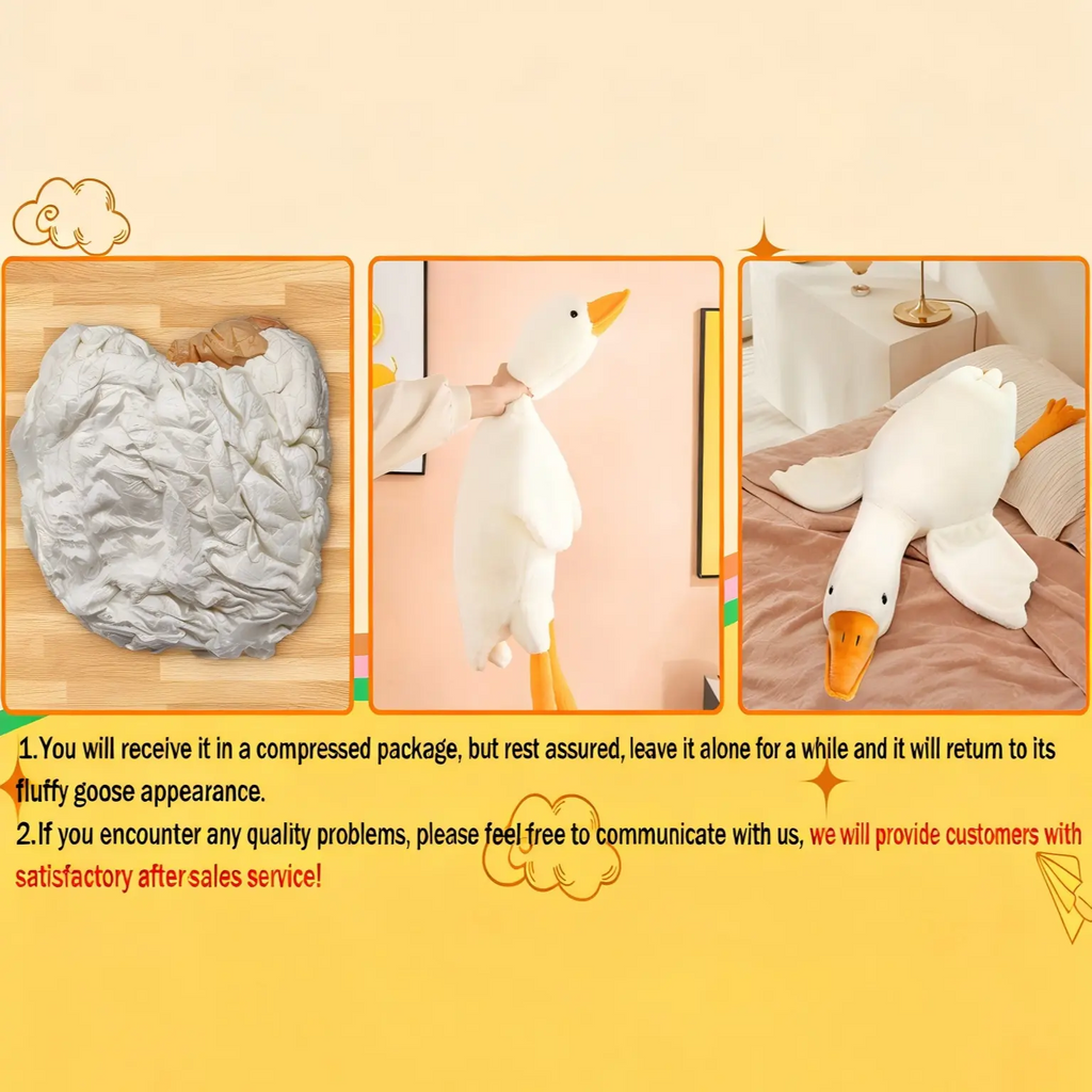 Giant White Goose Plush Pillow
