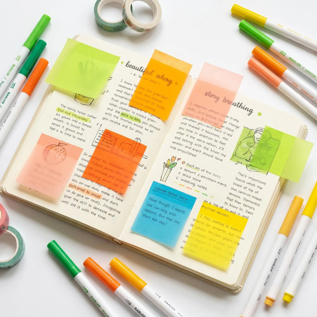 Sticky Notes with Pull-Out Dispenser | 12 Boxes 960 Sheets | 6 Colors | Strong Adhesive No Residue