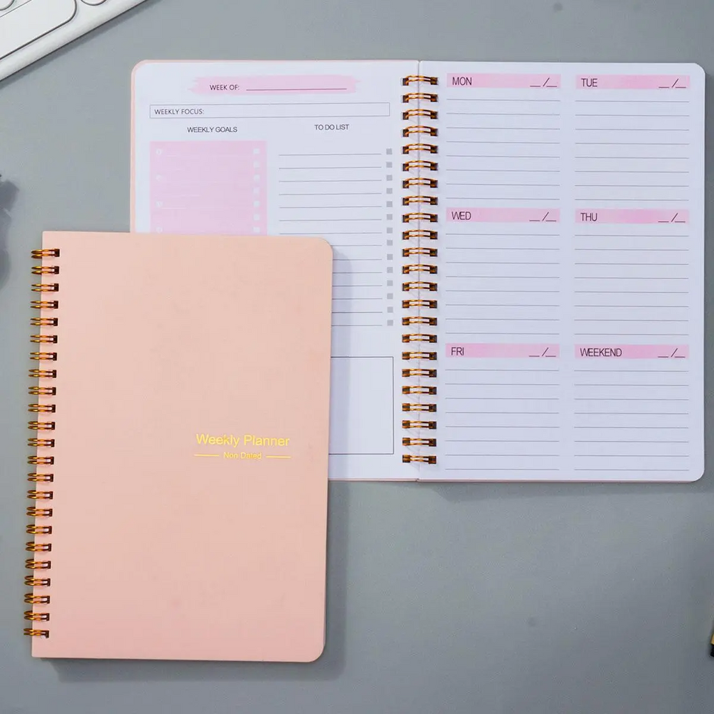 Portable Spiral Weekly Planner Notebook