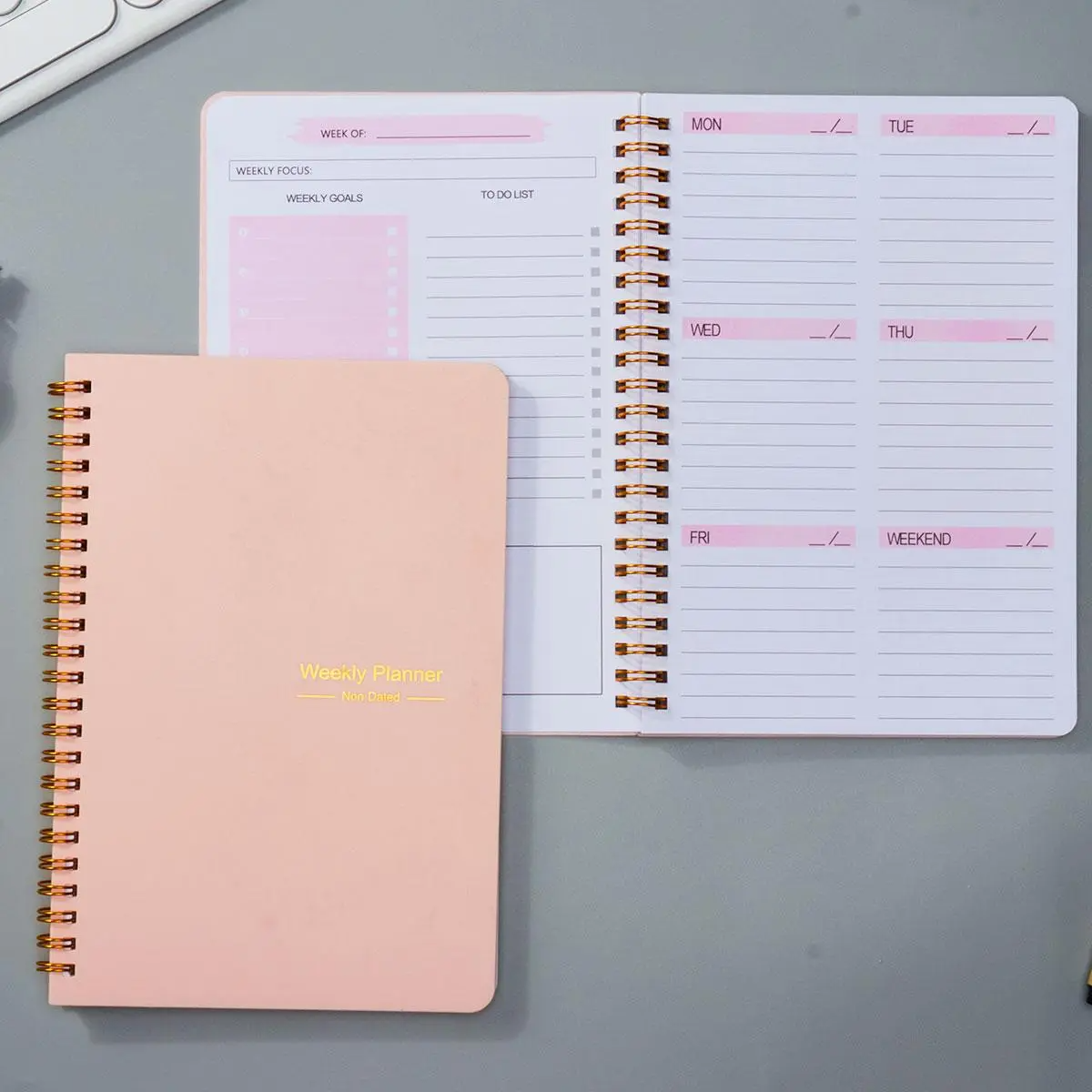 Portable Spiral Weekly Planner Notebook