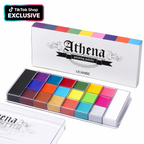 Athena 20-Color Face & Body Paint Palette – Waterproof, Non-Toxic, for Halloween & Artistic Makeup