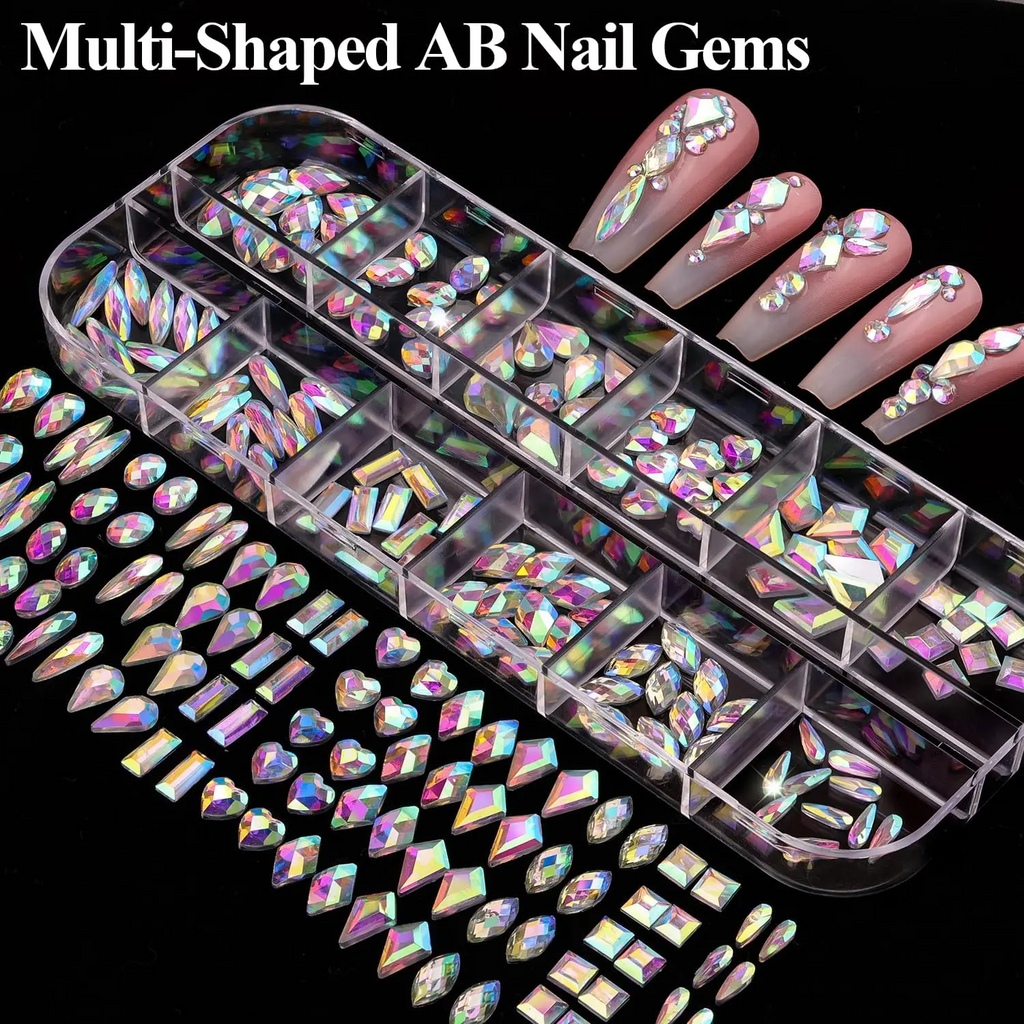 3D Nail Charms Kit – 8 Boxes of Rhinestones, Pearls & Jewels for Nail Art & DIY Crafts