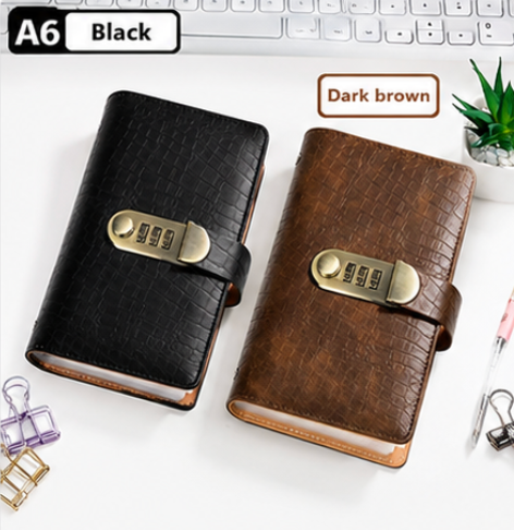 A6 Leather Journal with Combination Lock – 100 Pages