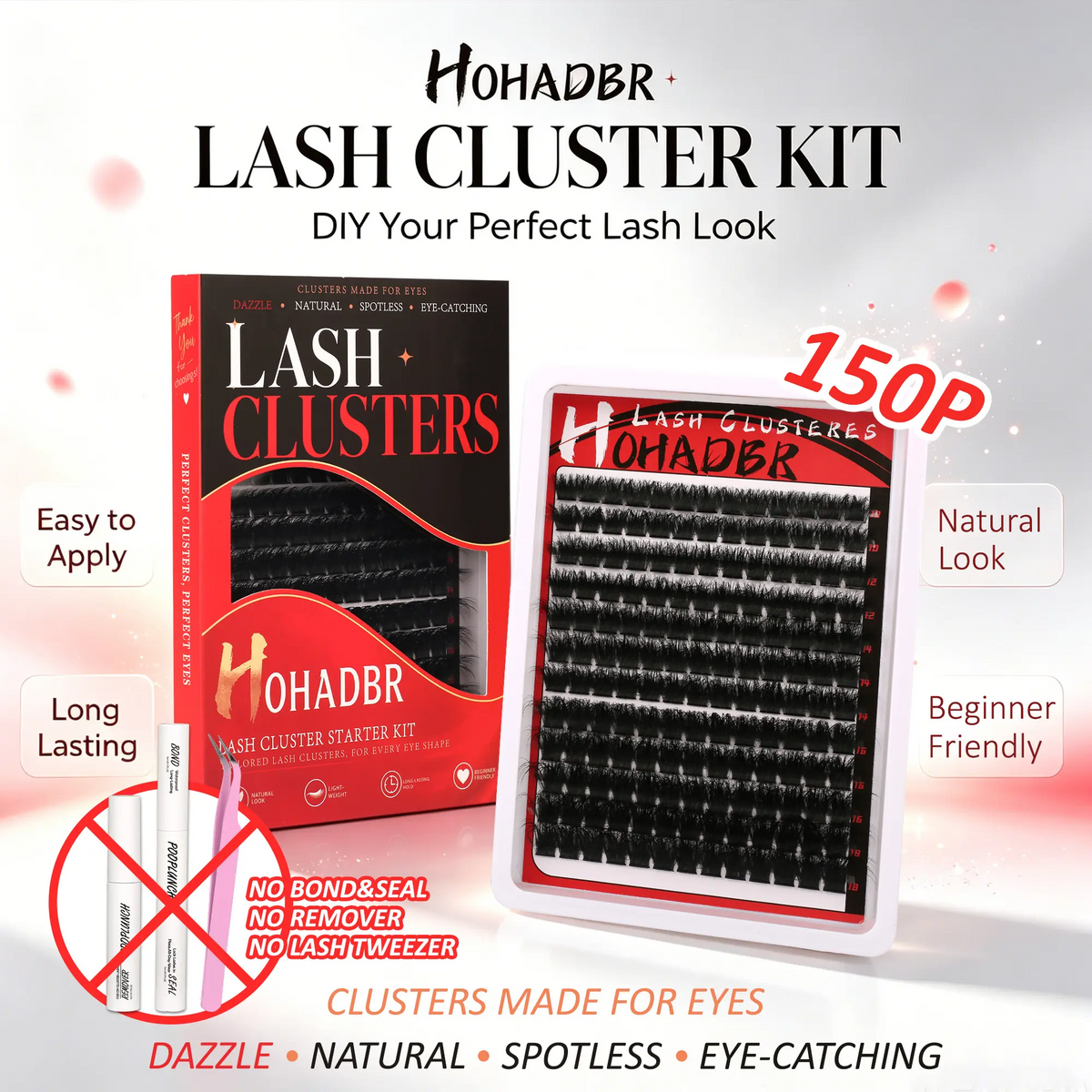 Flora Lash Extension Kit – Ultra-Dense Clusters, 3 Styles