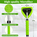 Car Windshield Cleaner – Microfiber Window Cleaning Tool with 180° Swivel Head & Extendable Handle