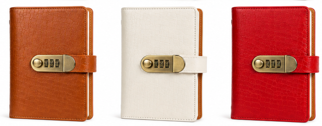 A6 Leather Journal with Combination Lock – 100 Pages