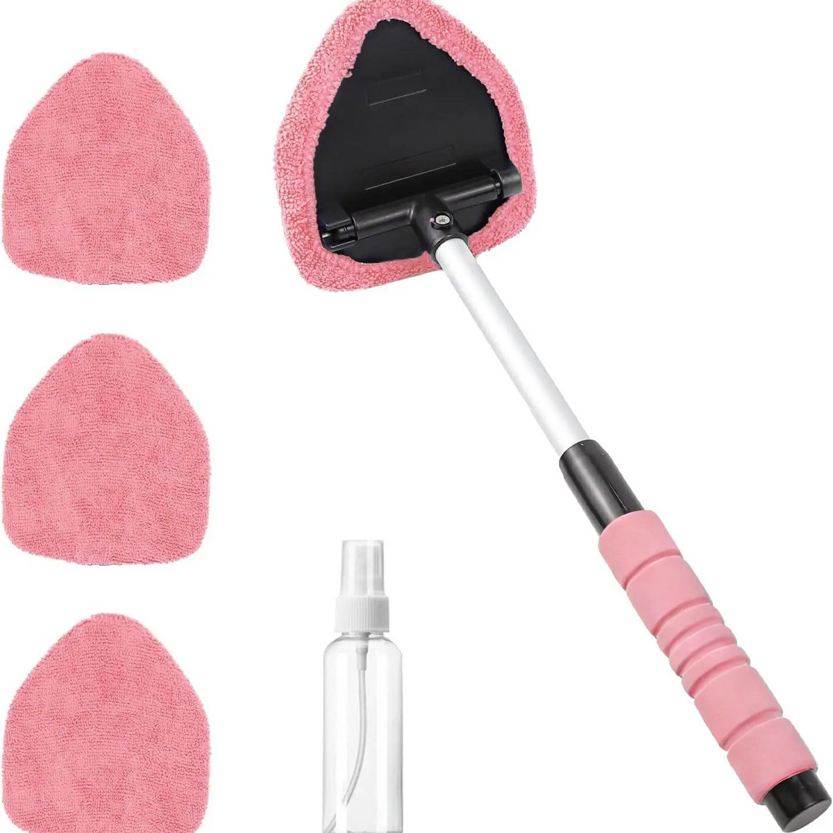 Car Windshield Cleaner – Microfiber Window Cleaning Tool with 180° Swivel Head & Extendable Handle