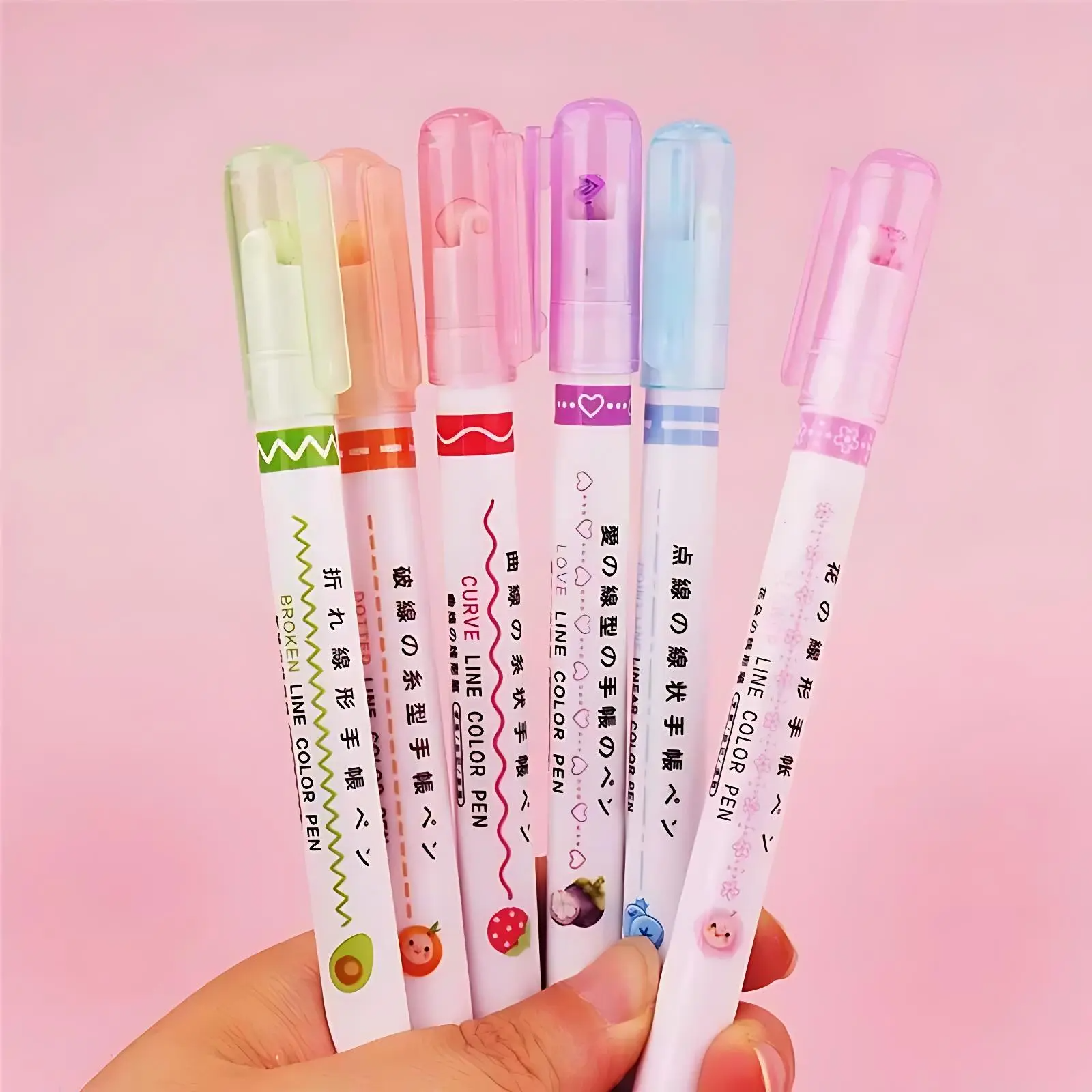 6-Piece Fluorescent Highlighter Marker Set