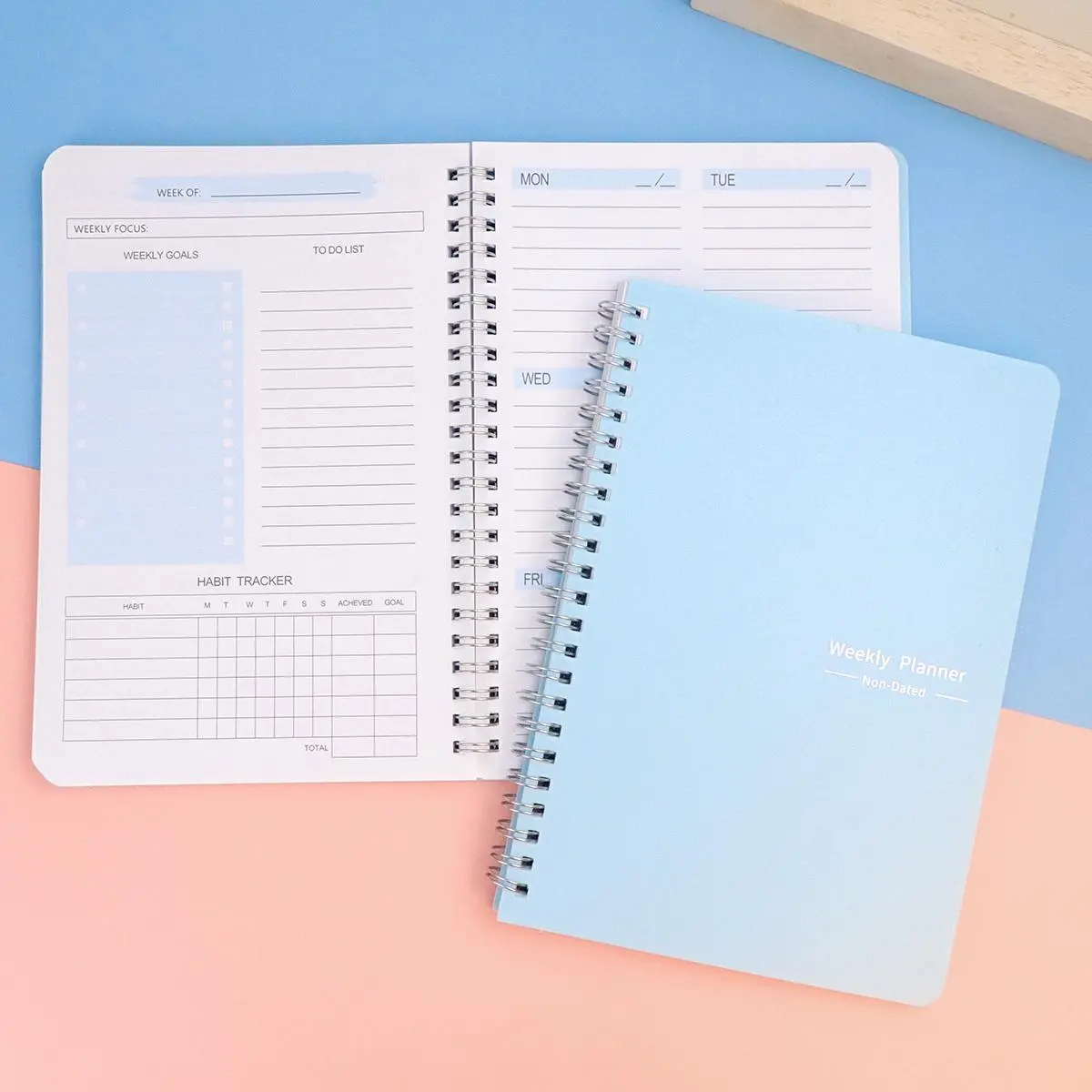 Portable Spiral Weekly Planner Notebook