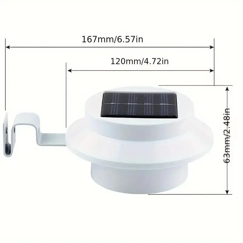 Solar LED Gutter Lights – Auto Sensor, Waterproof, for Garden, Stairs & Garage (White)