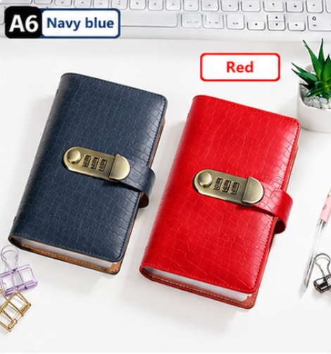 A6 Leather Journal with Combination Lock – 100 Pages