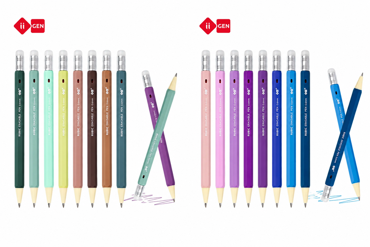 iiGEN 36-Color Erasable Gel Pen Set | 0.6mm Fine Tip, Ergonomic Hexagonal Grip