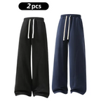 Men's Fleece-Lined Warm Sweatpants | Drawstring design, loose fit—suitable for autumn and winter wear.