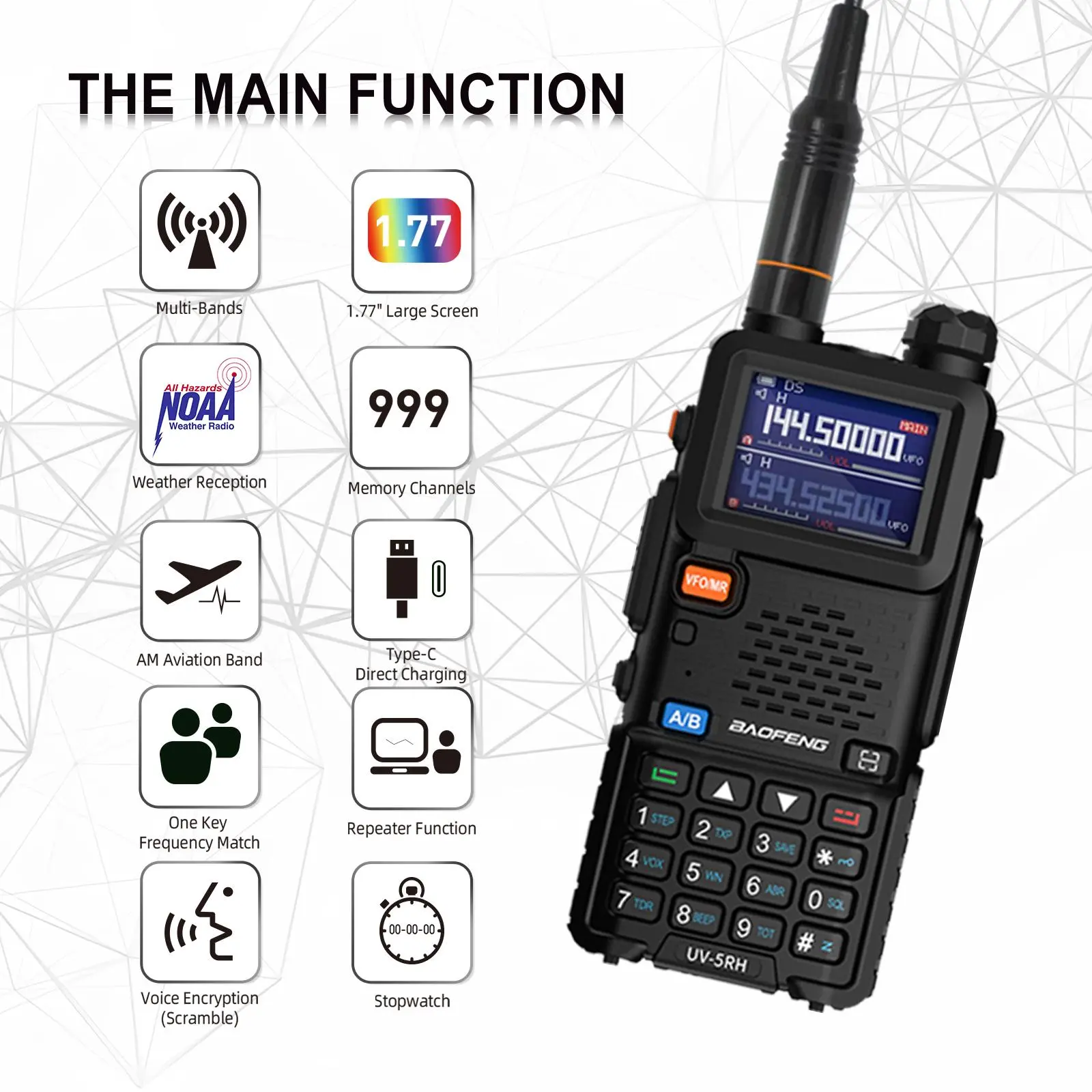 Long-Range Rechargeable Walkie Talkie