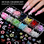3D Nail Charms Kit – 8 Boxes of Rhinestones, Pearls & Jewels for Nail Art & DIY Crafts