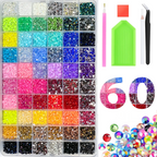 42,000Pcs Rhinestone Kit – 42 Colors 3mm Round Glitter Gems for Nail Art & DIY Crafts