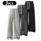 Men's Fleece-Lined Warm Sweatpants | Drawstring design, loose fit—suitable for autumn and winter wear.