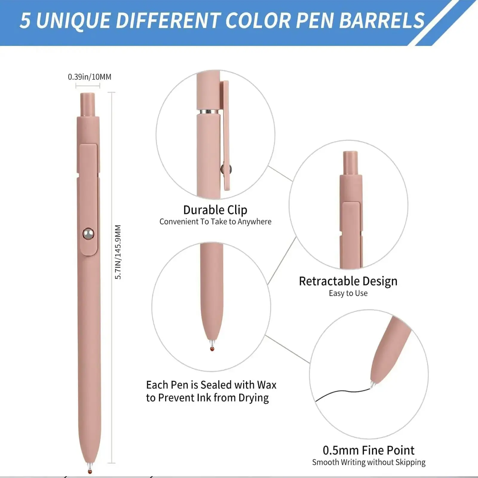 Aesthetic Retractable Gel Pens