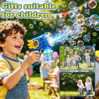 Children's LED Bubble Gun Toy with Leak-Proof Bottle